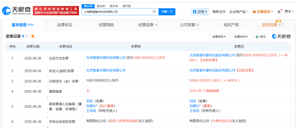 今日云策 智谱AI旗下上海智谱寰宇科技公司增资至5亿