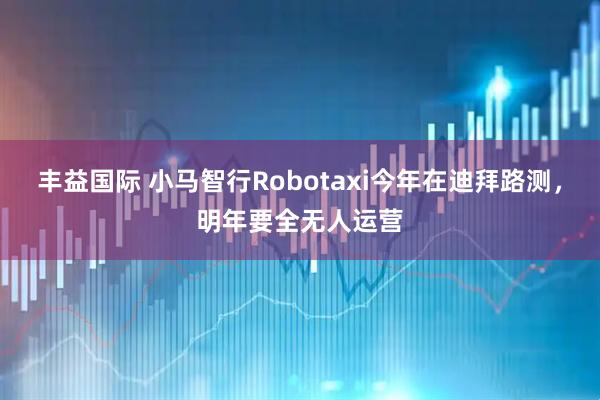 丰益国际 小马智行Robotaxi今年在迪拜路测，明年要全无人运营