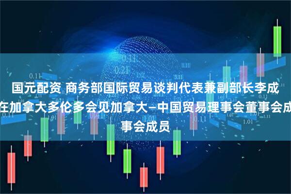 国元配资 商务部国际贸易谈判代表兼副部长李成钢在加拿大多伦多会见加拿大—中国贸易理事会董事会成员