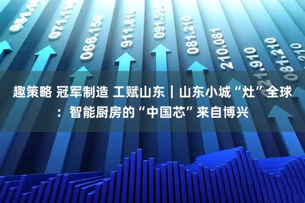 趣策略 冠军制造 工赋山东｜山东小城“灶”全球：智能厨房的“中国芯”来自博兴
